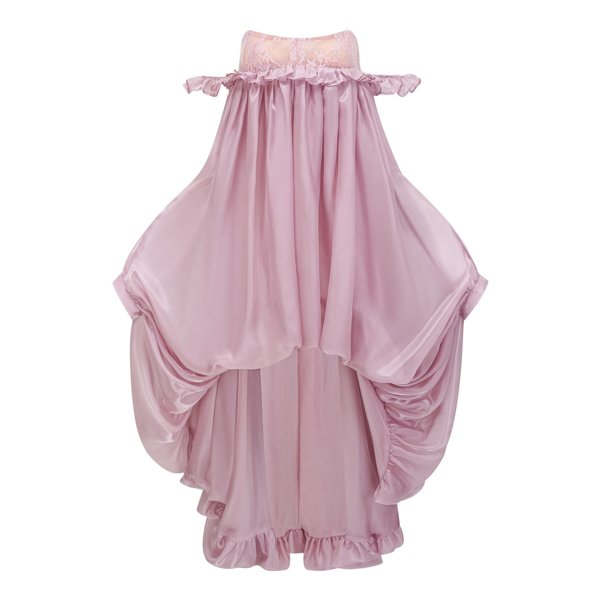 Aurohaya Brooklyn Pink Glossy Bubble Hem Mini Dress
