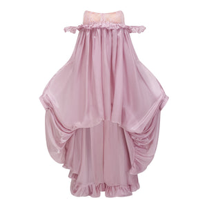 Aurohaya Brooklyn Pink Glossy Bubble Hem Mini Dress