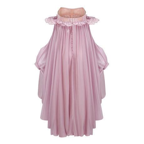 Aurohaya Brooklyn Pink Glossy Bubble Hem Mini Dress