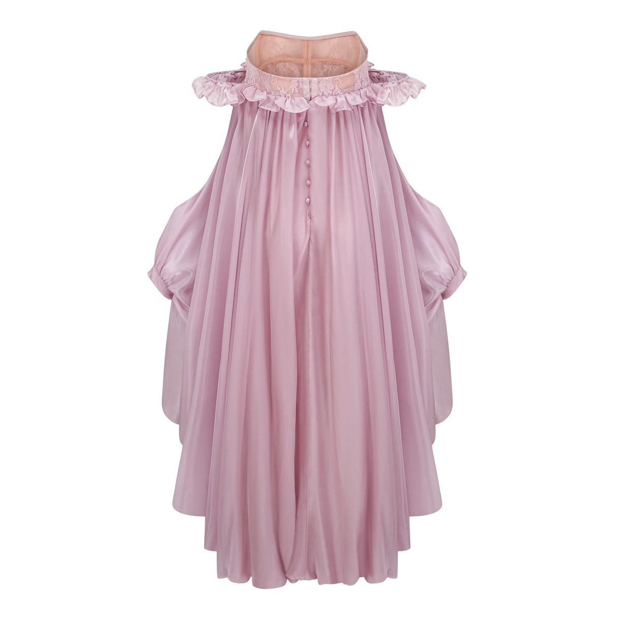 Aurohaya Brooklyn Pink Glossy Bubble Hem Mini Dress