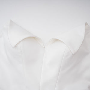 Aurohaya Alba White Barrel Waist Corset Maxi Dress