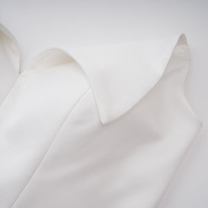 Aurohaya Alba White Barrel Waist Corset Maxi Dress