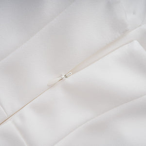 Aurohaya Alba White Barrel Waist Corset Maxi Dress