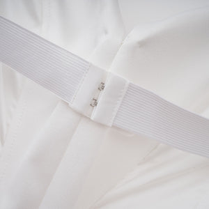 Aurohaya Alba White Barrel Waist Corset Maxi Dress