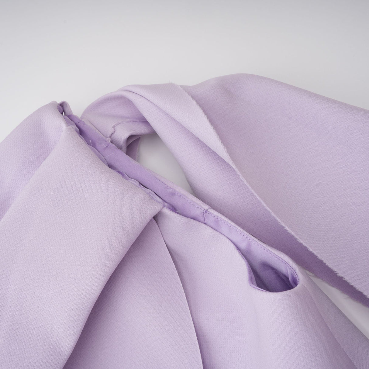 Aurohaya Annabelle Purple Cape-Design Ribbon Maxi Dress