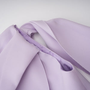 Aurohaya Annabelle Purple Cape-Design Ribbon Maxi Dress