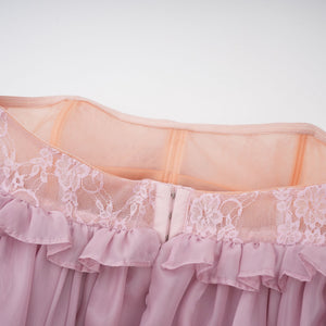 Aurohaya Brooklyn Pink Glossy Bubble Hem Mini Dress