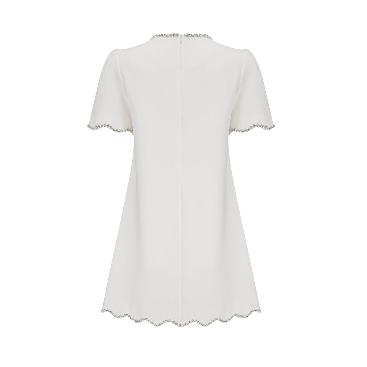Aurohaya Bérénice white crystal-embellished mini dress