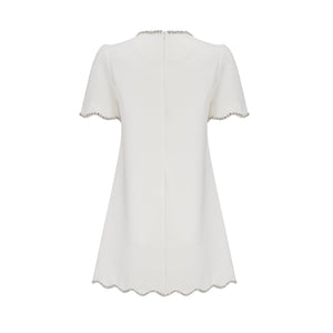 Aurohaya Bérénice white crystal-embellished mini dress