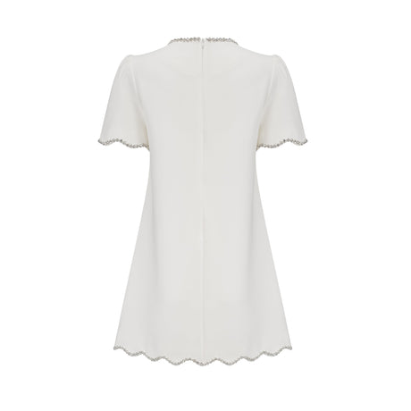 Aurohaya Bérénice white crystal-embellished mini dress