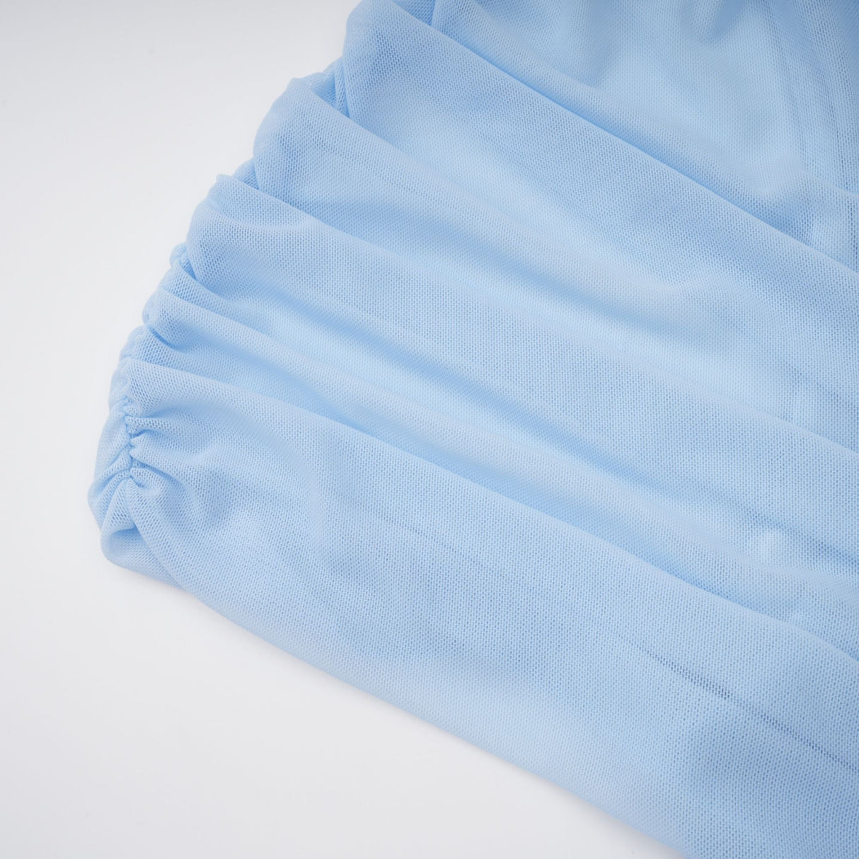 Aurohaya Sylphe Baby-Blue Asymmetrical Pleated Sleeveless Mini Dress
