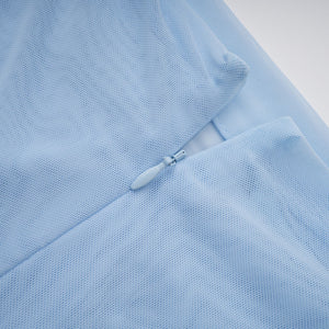 Aurohaya Sylphe Baby-Blue Asymmetrical Pleated Sleeveless Mini Dress