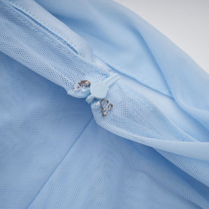 Aurohaya Sylphe Baby-Blue Asymmetrical Pleated Sleeveless Mini Dress