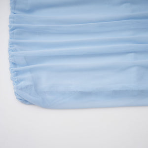 Aurohaya Sylphe Baby-Blue Asymmetrical Pleated Sleeveless Mini Dress