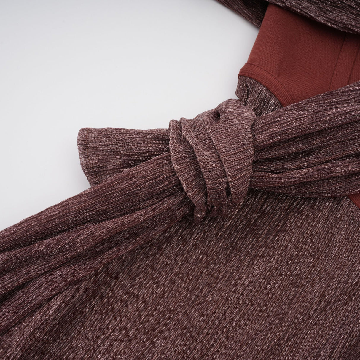 Aurohaya Delphine ribbon-design corset maxi dress in Brown