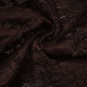 Aurohaya Brigitte Brown Lace Panel Ruched Maxi Dress