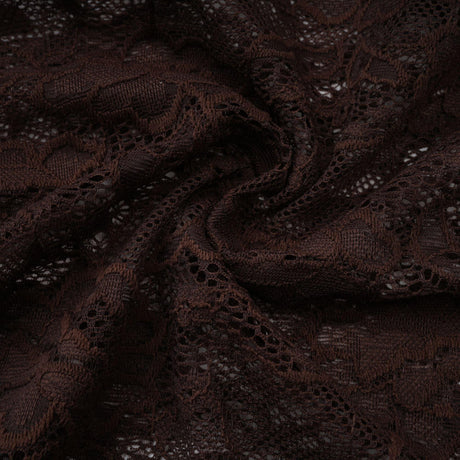 Aurohaya Brigitte Brown Lace Panel Ruched Maxi Dress