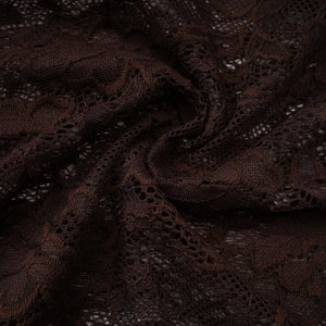 Aurohaya Brigitte Brown Lace Panel Ruched Maxi Dress