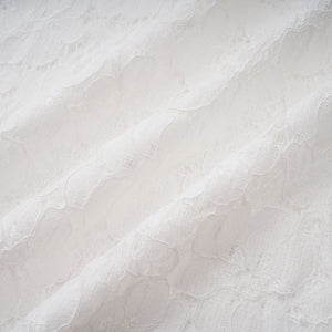 Aurohaya Bronte White Pleated Floral Lace Midi Dress