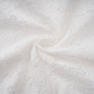 Aurohaya Bronte White Pleated Floral Lace Midi Dress