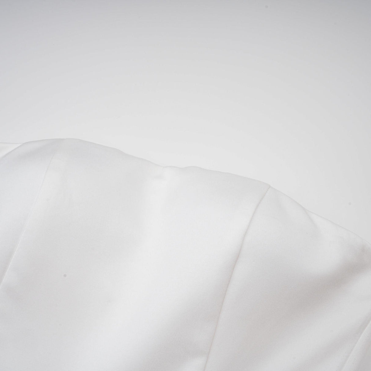 Aurohaya Maëlys white petal-layered strapless corset mini dress