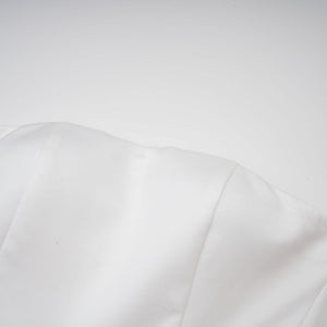 Aurohaya Maëlys white petal-layered strapless corset mini dress