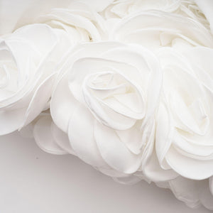 Aurohaya Maëlys white petal-layered strapless corset mini dress