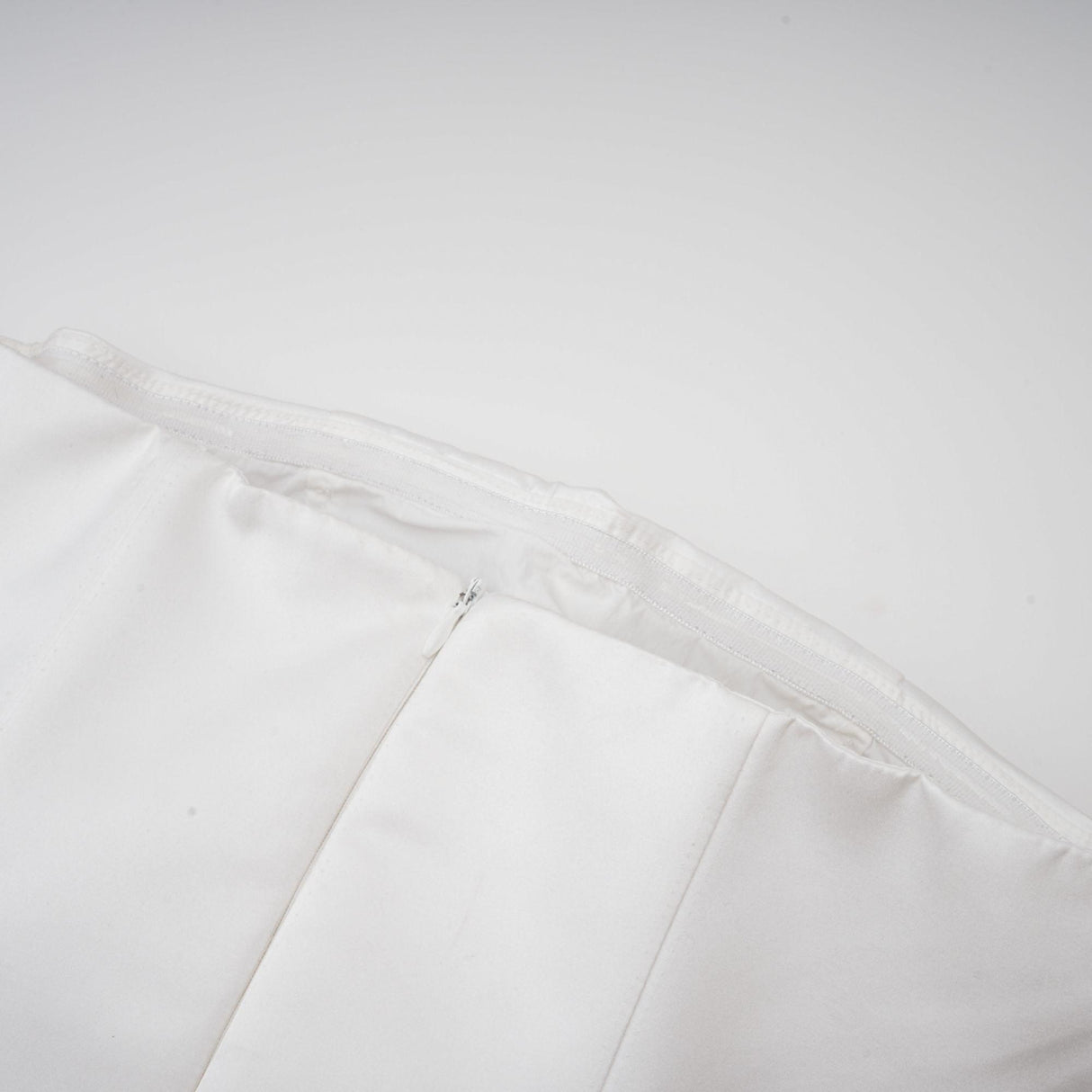 Aurohaya Maëlys white petal-layered strapless corset mini dress