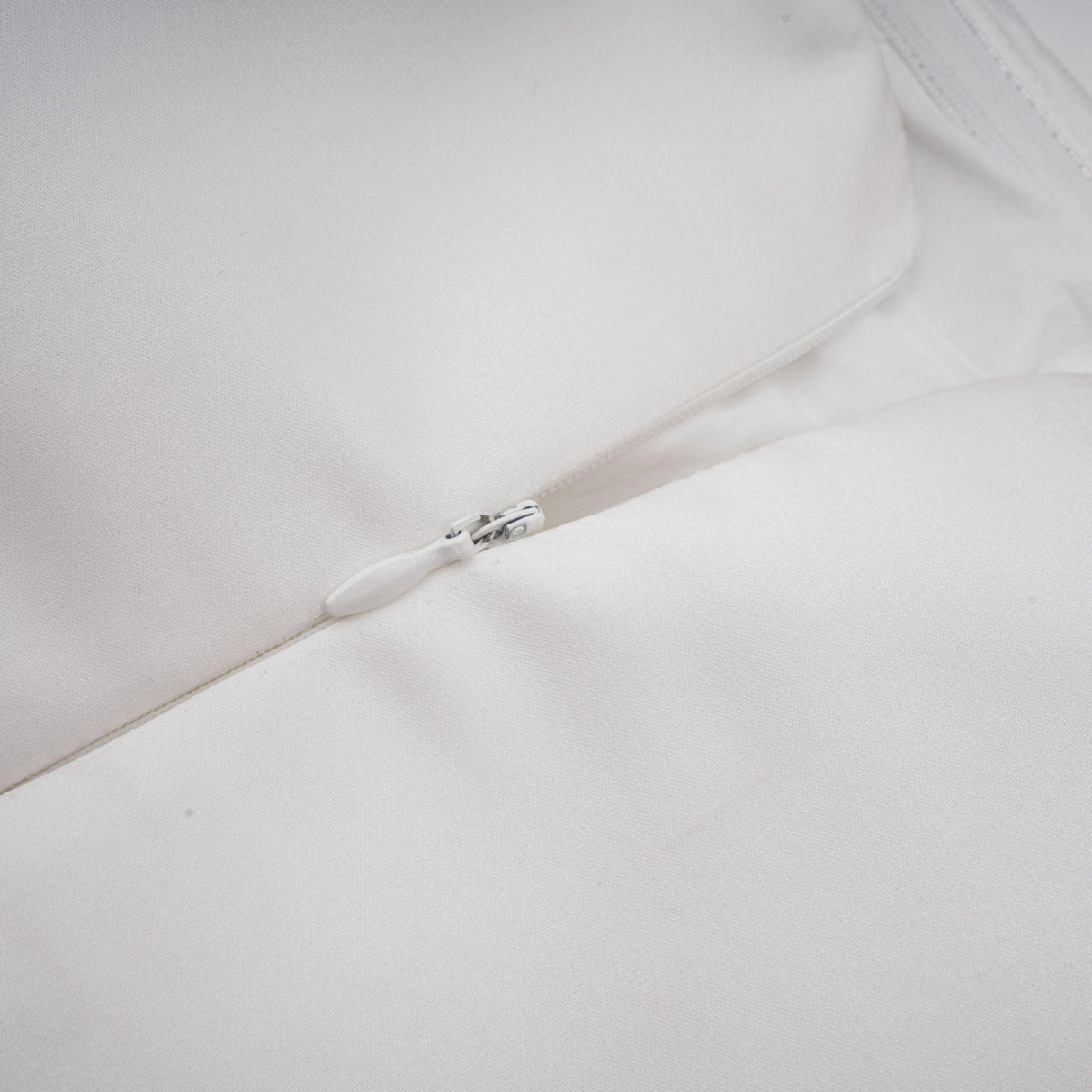 Aurohaya Maëlys white petal-layered strapless corset mini dress