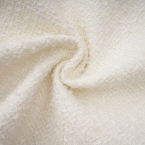 Aurohaya Gaëlle White Faux Pearl Tweed Mini Dress