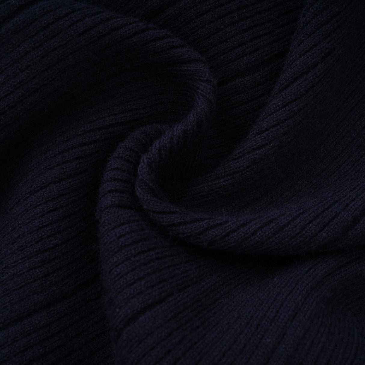Aurohaya Fern Navy Blue Satin Panel Knit Midi Dress