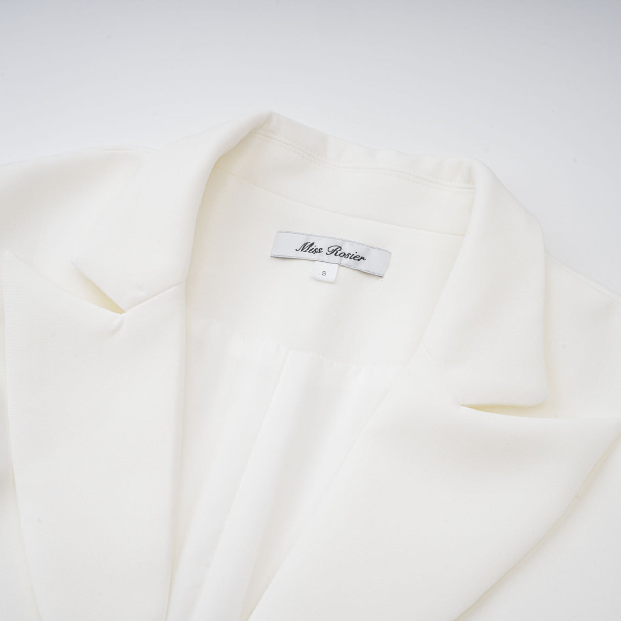Aurohaya Rosette White Ruched Blazer Mini Dress