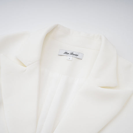 Aurohaya Rosette White Ruched Blazer Mini Dress