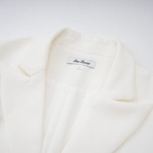 Aurohaya Rosette White Ruched Blazer Mini Dress