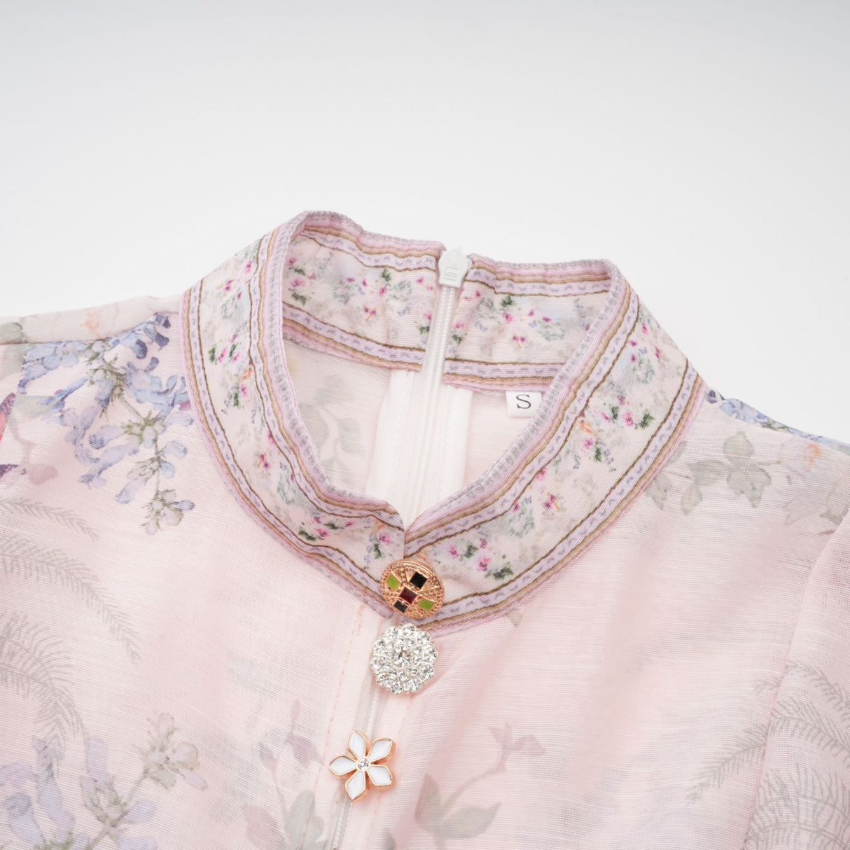 Aurohaya Fabienne light-pink floral-print mini dress