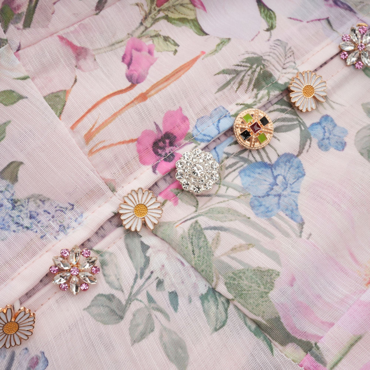 Aurohaya Fabienne light-pink floral-print mini dress
