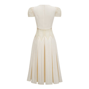 Aurohaya Maelle White Flower Embroidered Maxi Dress