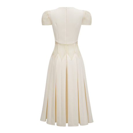 Aurohaya Maelle White Flower Embroidered Maxi Dress