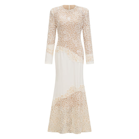 Aurohaya Mathilde White Embroidered Maxi Dress