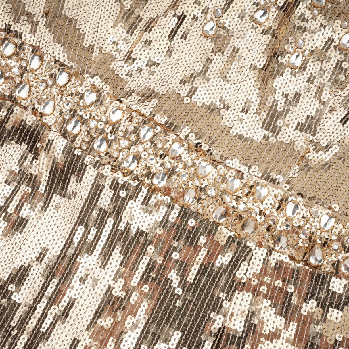 Aurohaya Federica Gold Train Sequined Maxi Dress