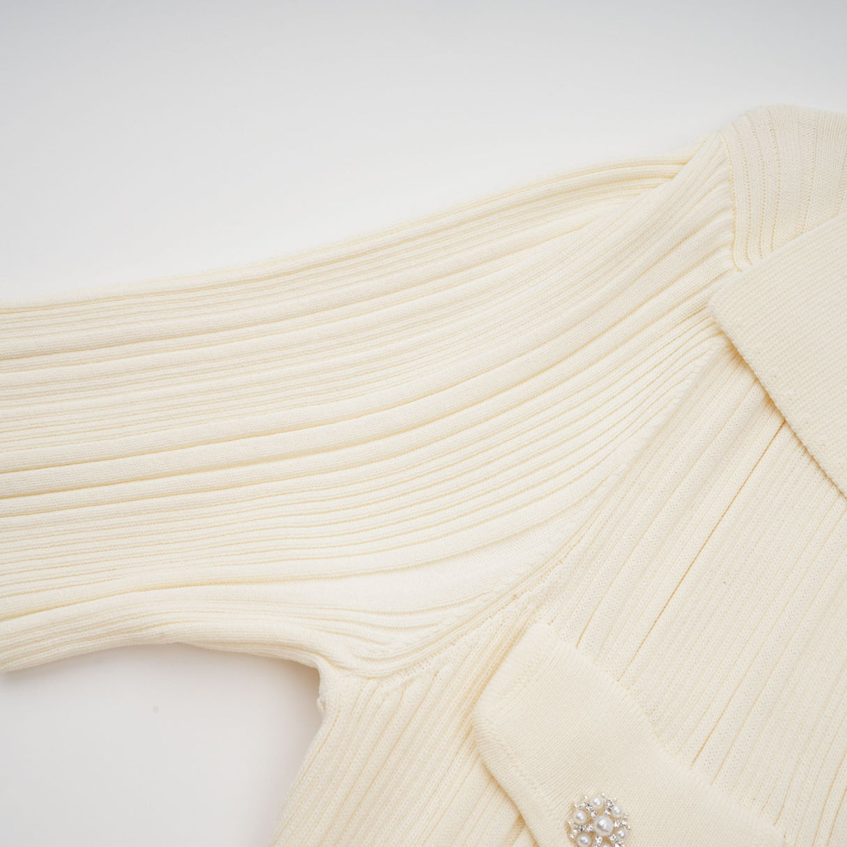 Aurohaya Nouria neutrals ribbed-knit midi dress