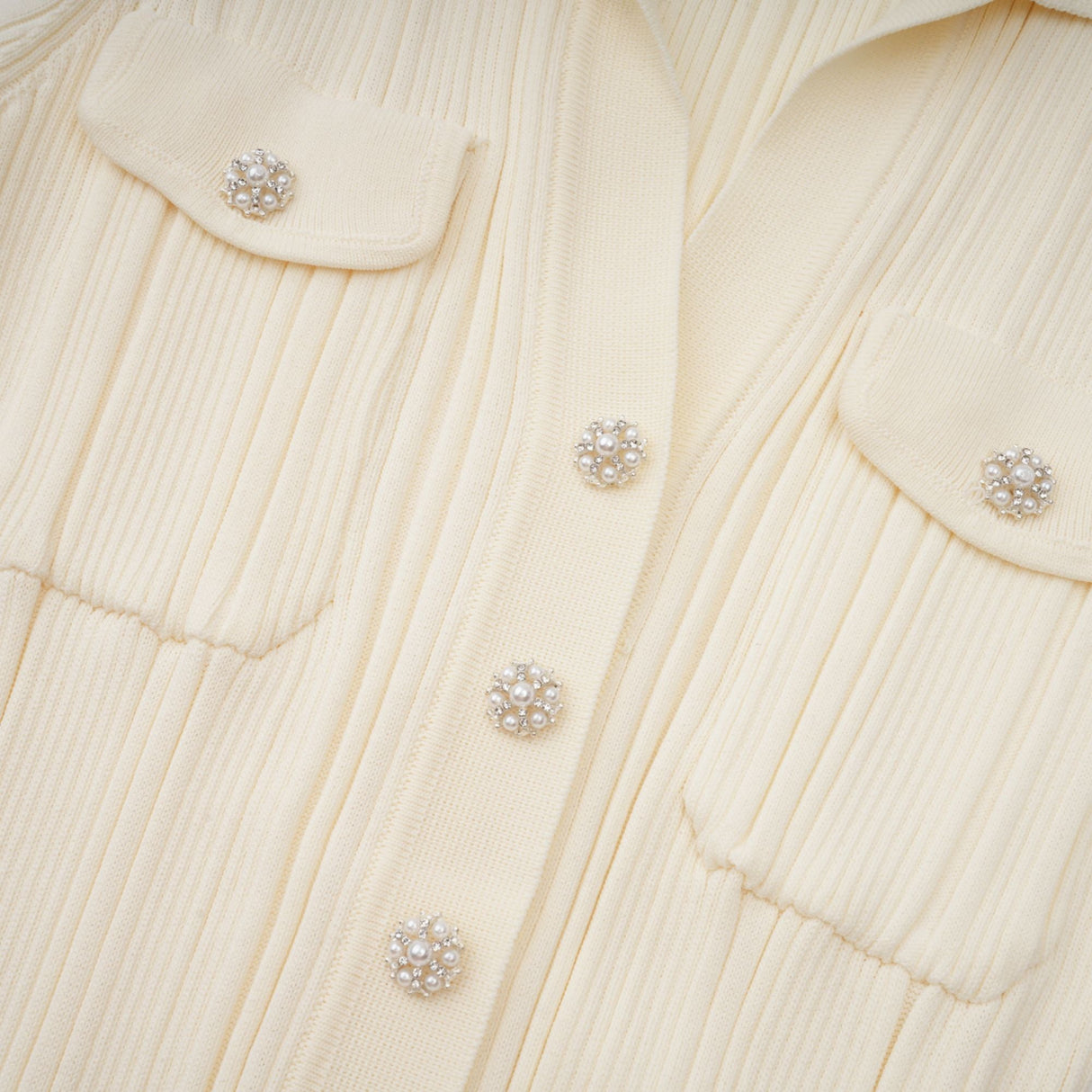Aurohaya Nouria neutrals ribbed-knit midi dress