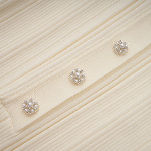 Aurohaya Nouria neutrals ribbed-knit midi dress
