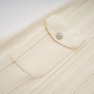Aurohaya Nouria neutrals ribbed-knit midi dress