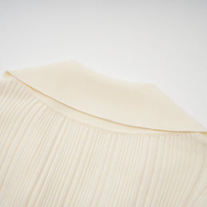Aurohaya Nouria neutrals ribbed-knit midi dress