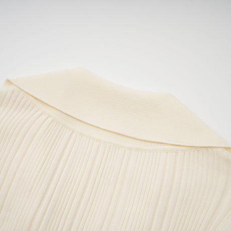 Aurohaya Nouria neutrals ribbed-knit midi dress
