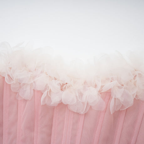 Aurohaya Rachel Pink 3D Petal Tulle Mini Dress