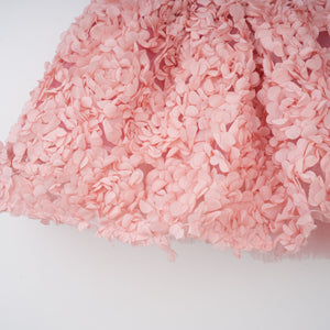 Aurohaya Rachel Pink 3D Petal Tulle Mini Dress
