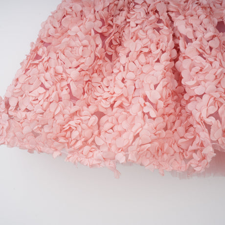 Aurohaya Rachel Pink 3D Petal Tulle Mini Dress