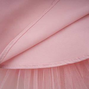 Aurohaya Rachel Pink 3D Petal Tulle Mini Dress